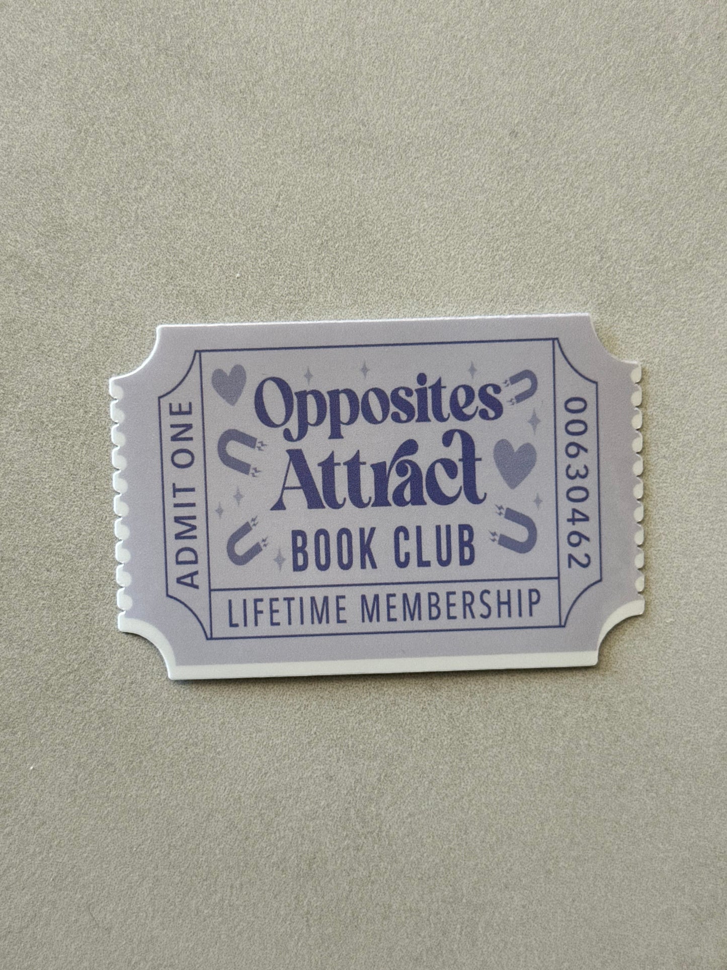 Opposites Attract Book Club Ticket - Sticker