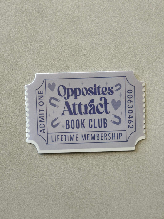 Opposites Attract Book Club Ticket - Sticker