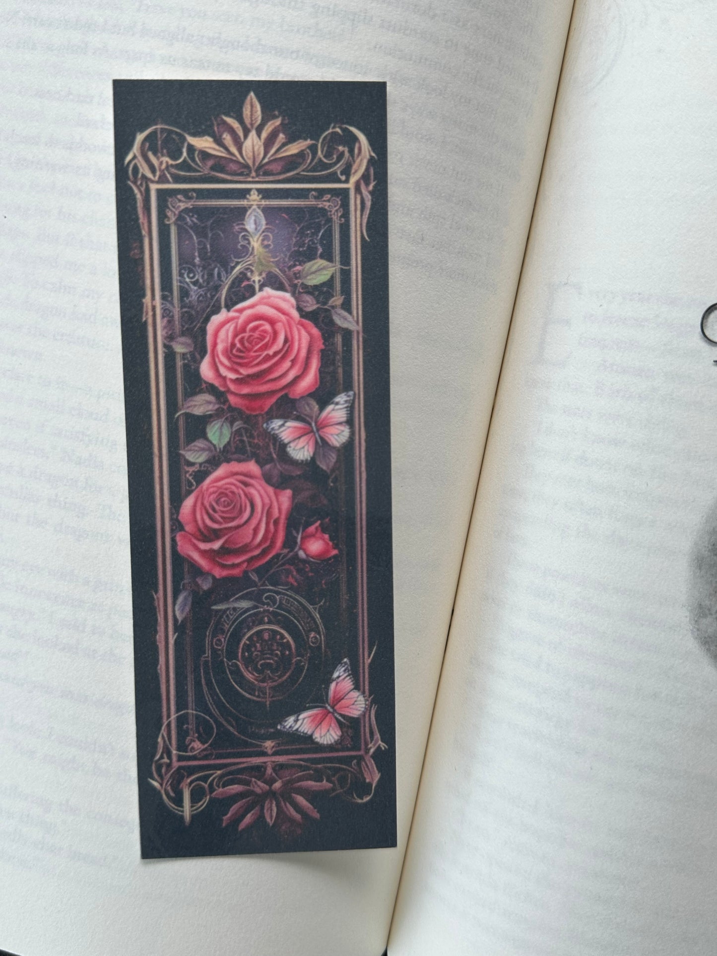 Pink Roses & Butterflies - Bookmark (22)
