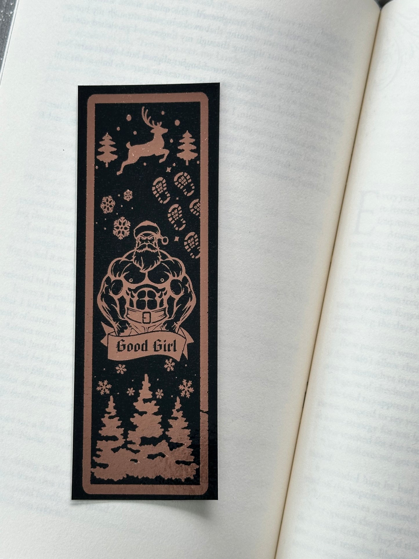 Santa Good Girl - Foil Bookmark - (Rose Gold)