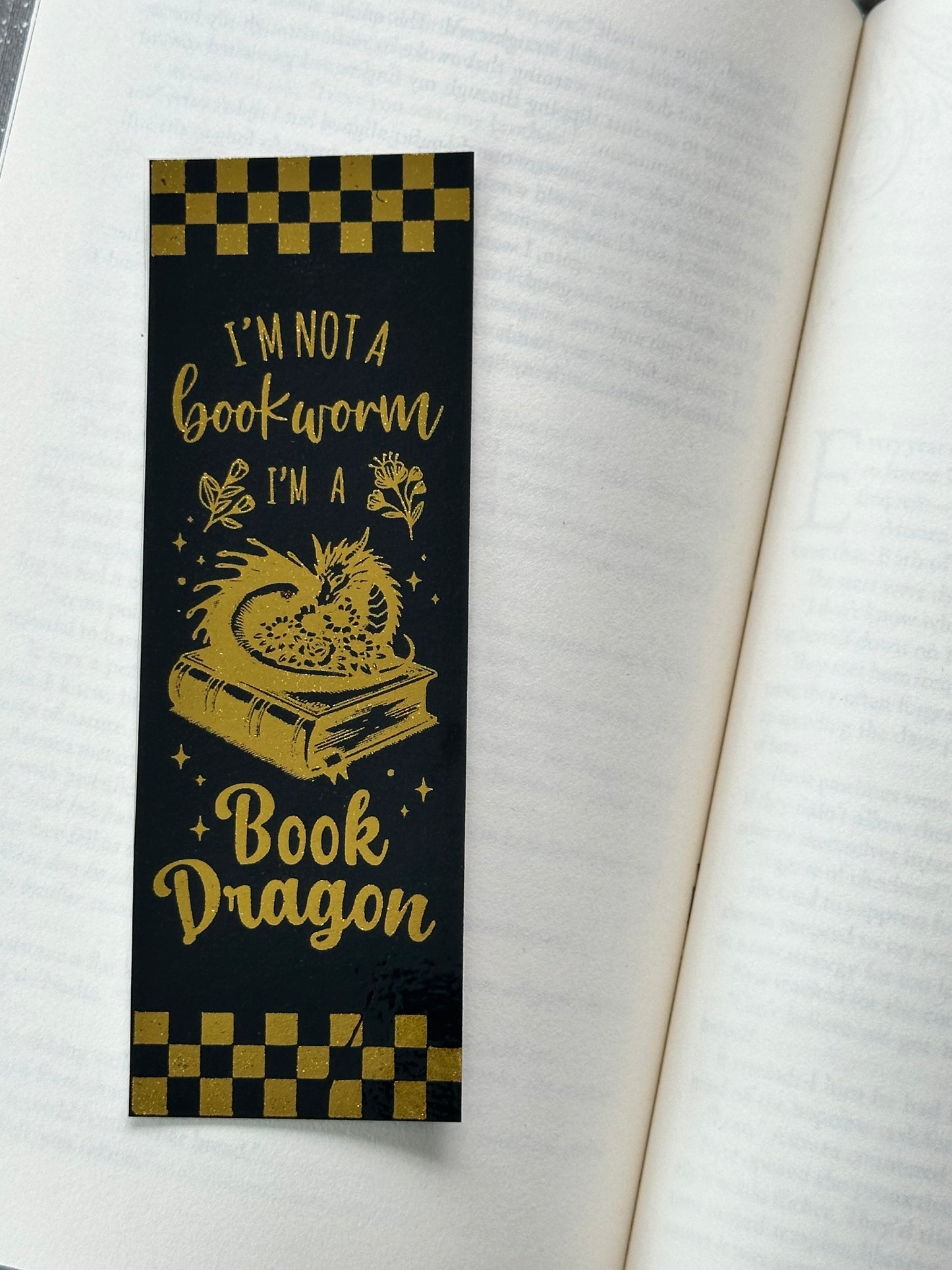 Book Dragon - Foil Bookmark - (Gold)