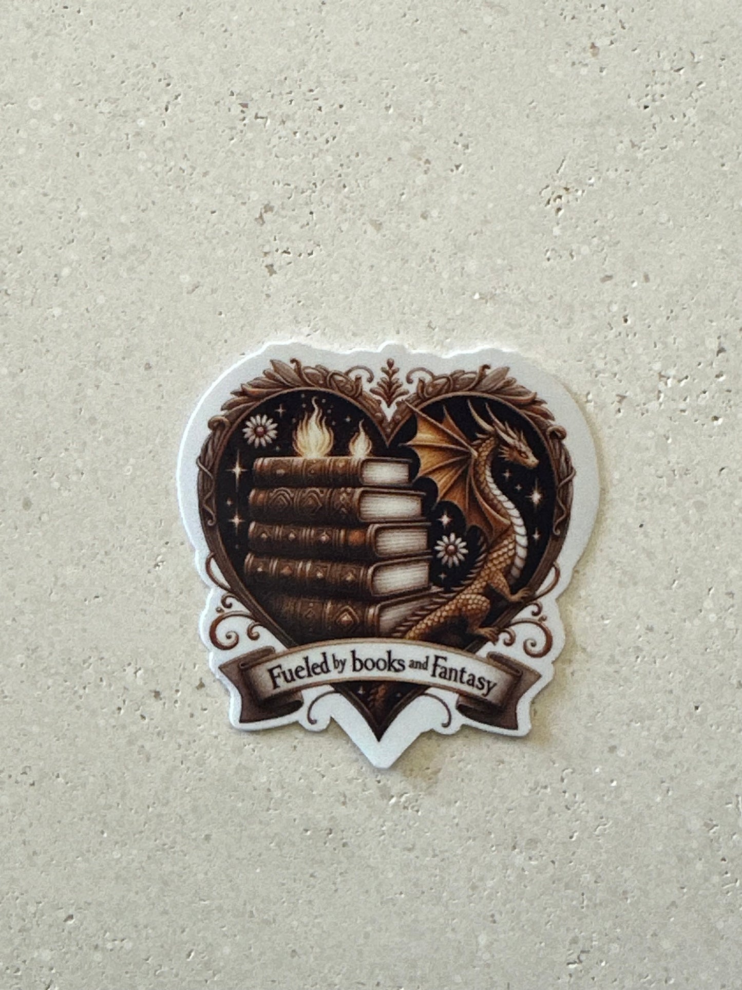 Fantasy Books Gold Dragon - Sticker