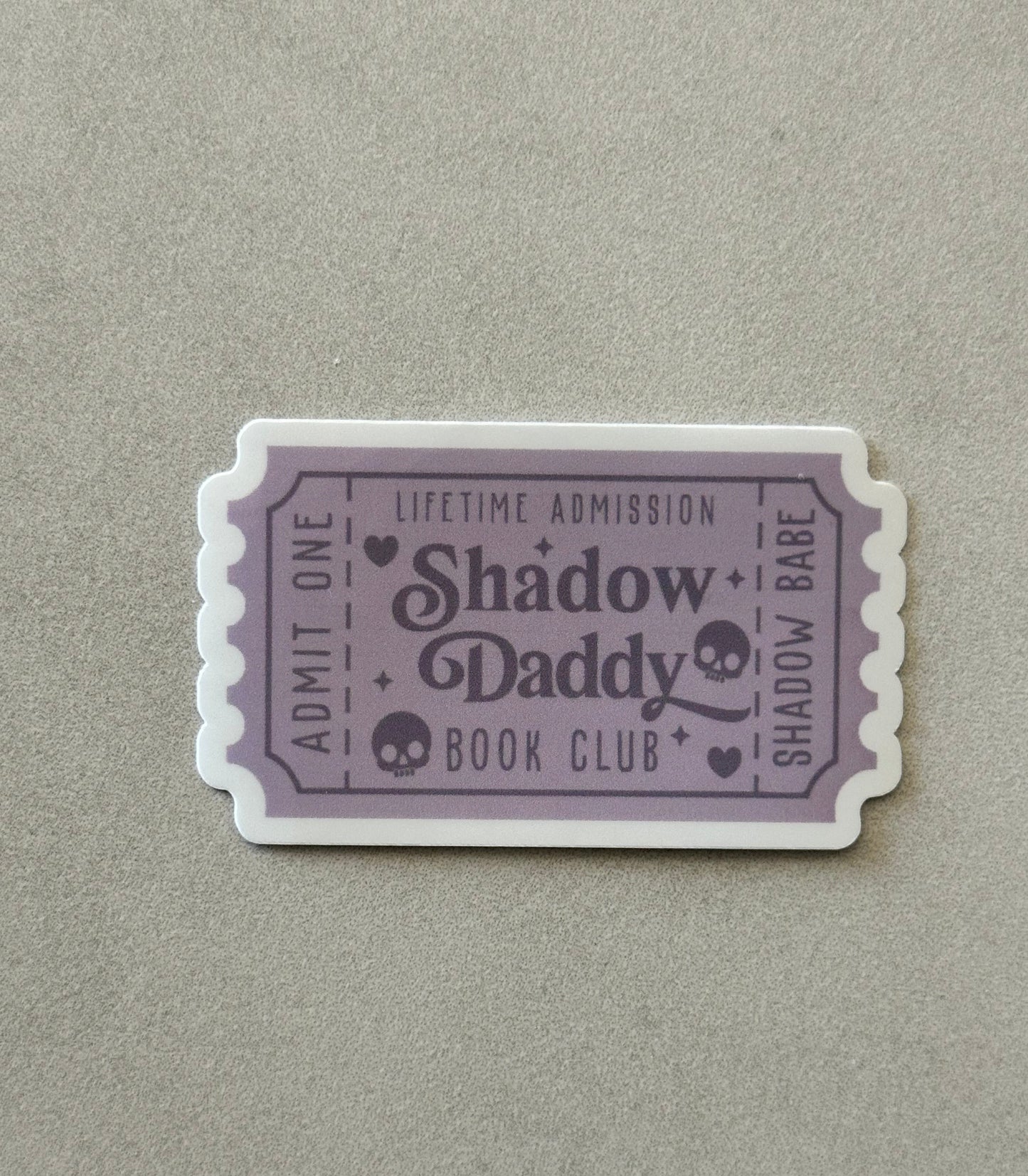 Shadow Daddy Book Club Ticket - Dark - Sticker