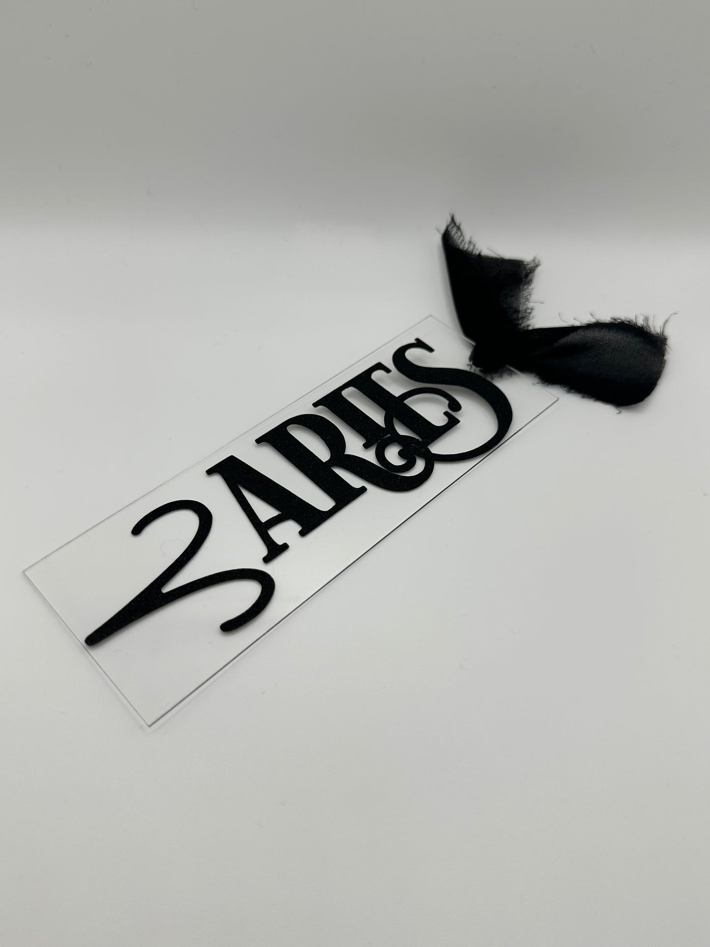 Zodiac - Aries - Acrylic Bookmark (Black Glitter)