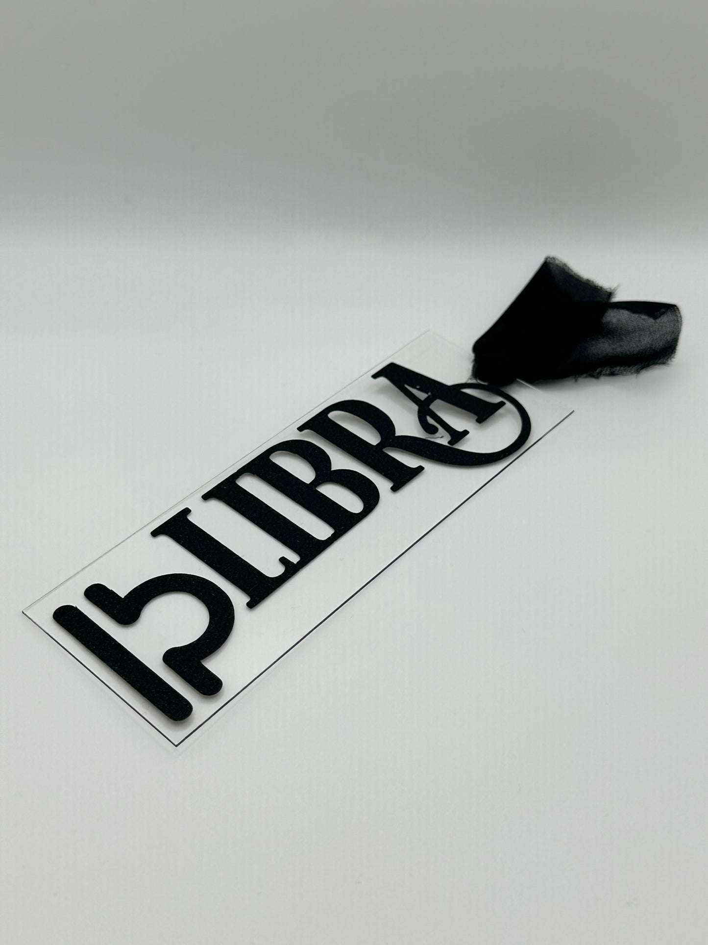 Zodiac - Libra - Acrylic Bookmark (Black Glitter)