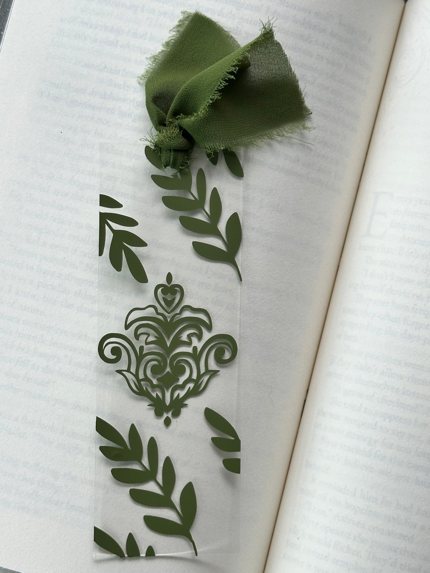 Green Royal Crest & Plants- Acrylic Bookmark