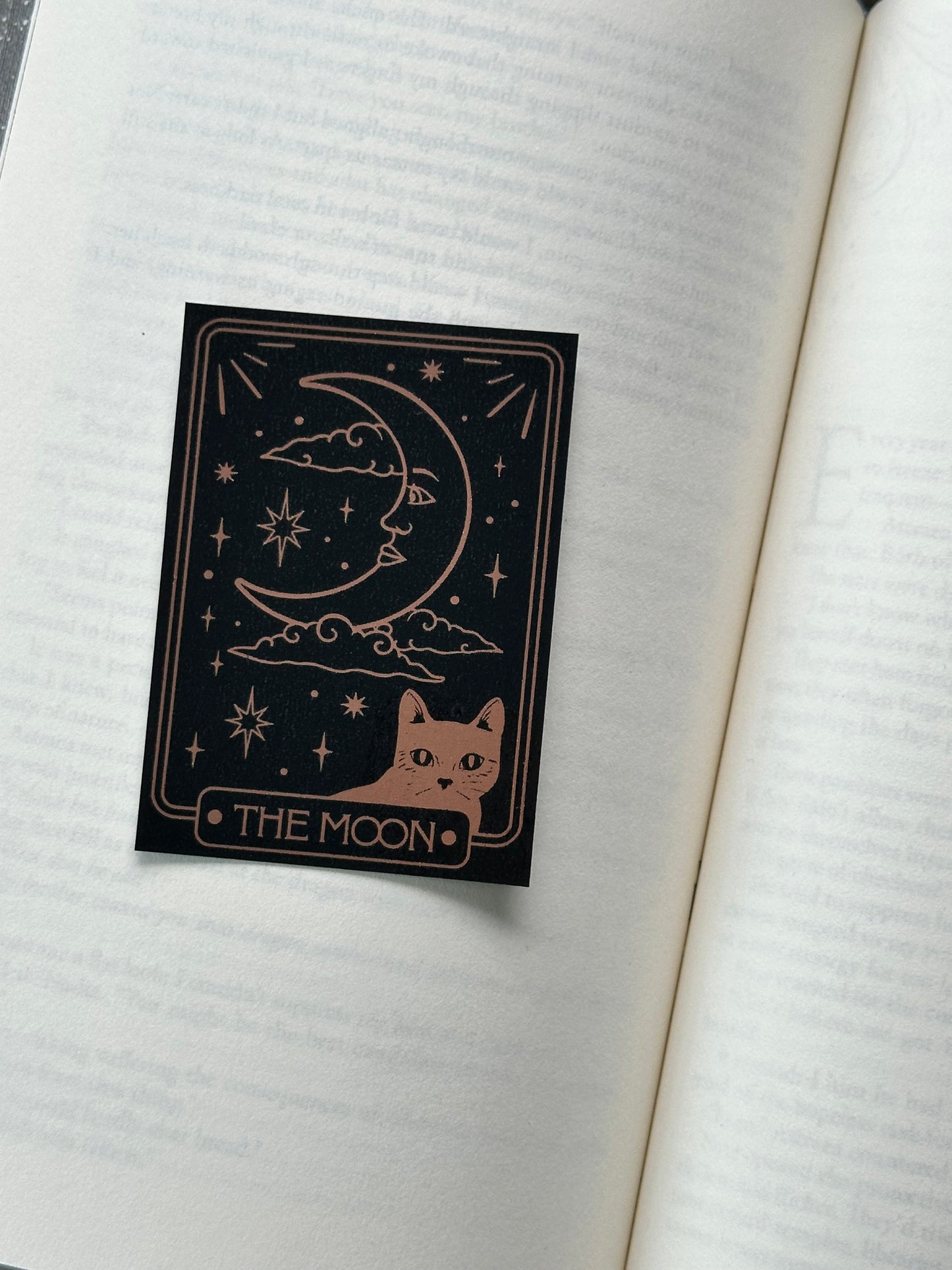 The Moon Tarot Card - Foil Bookmark - (Rose Gold)