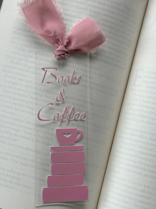Books & Coffee - Acrylic Bookmark