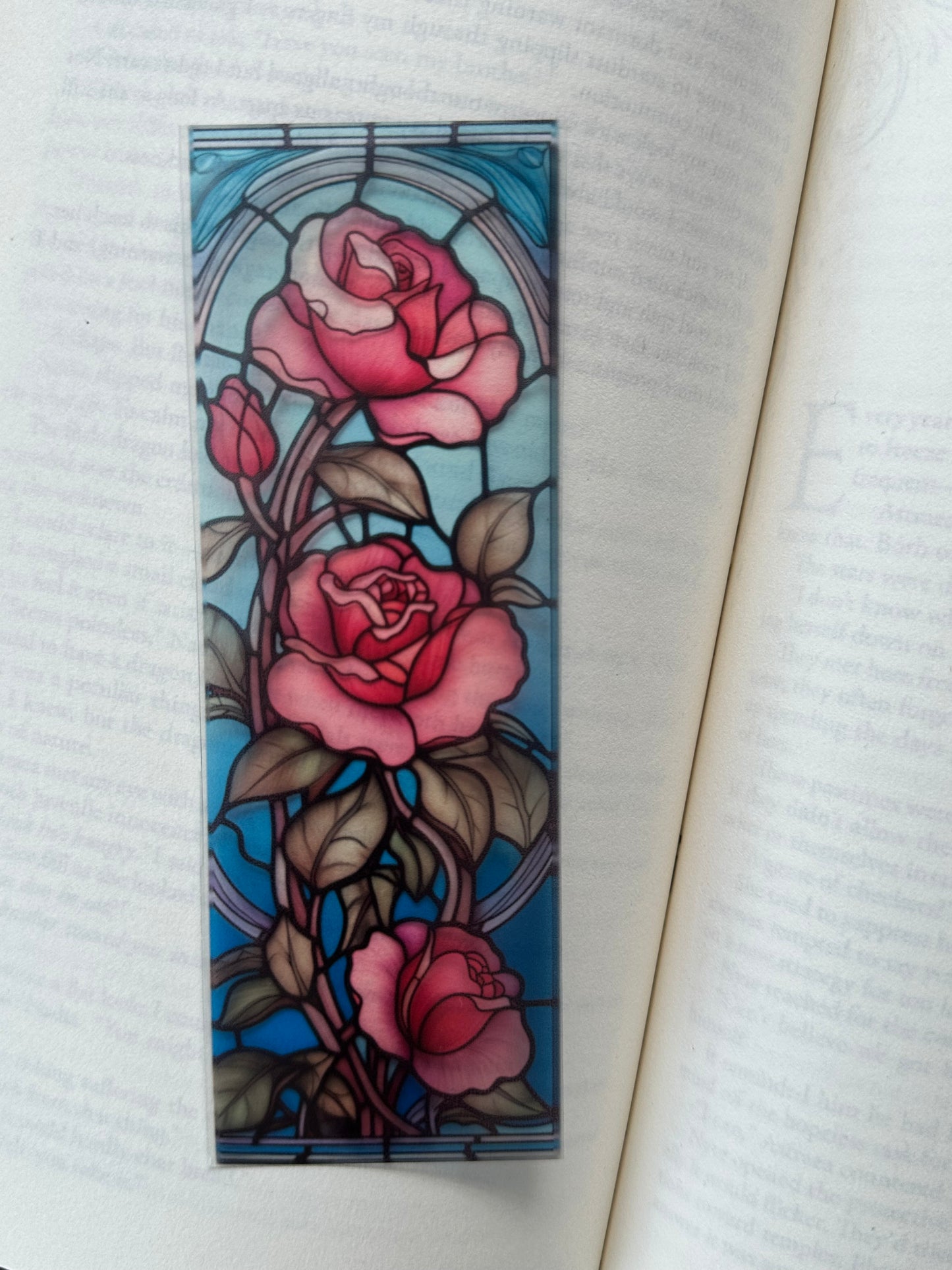 Stained Glass Style Rose - Bookmark (12)