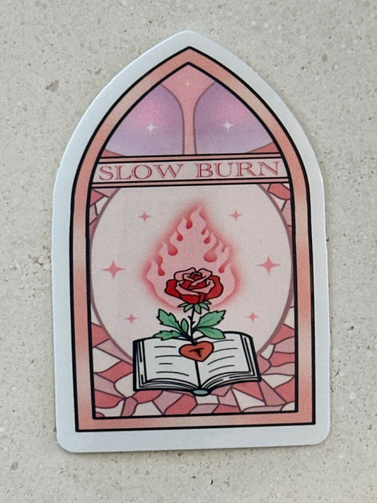 Stained Glass Style Slow Burn - Sticker