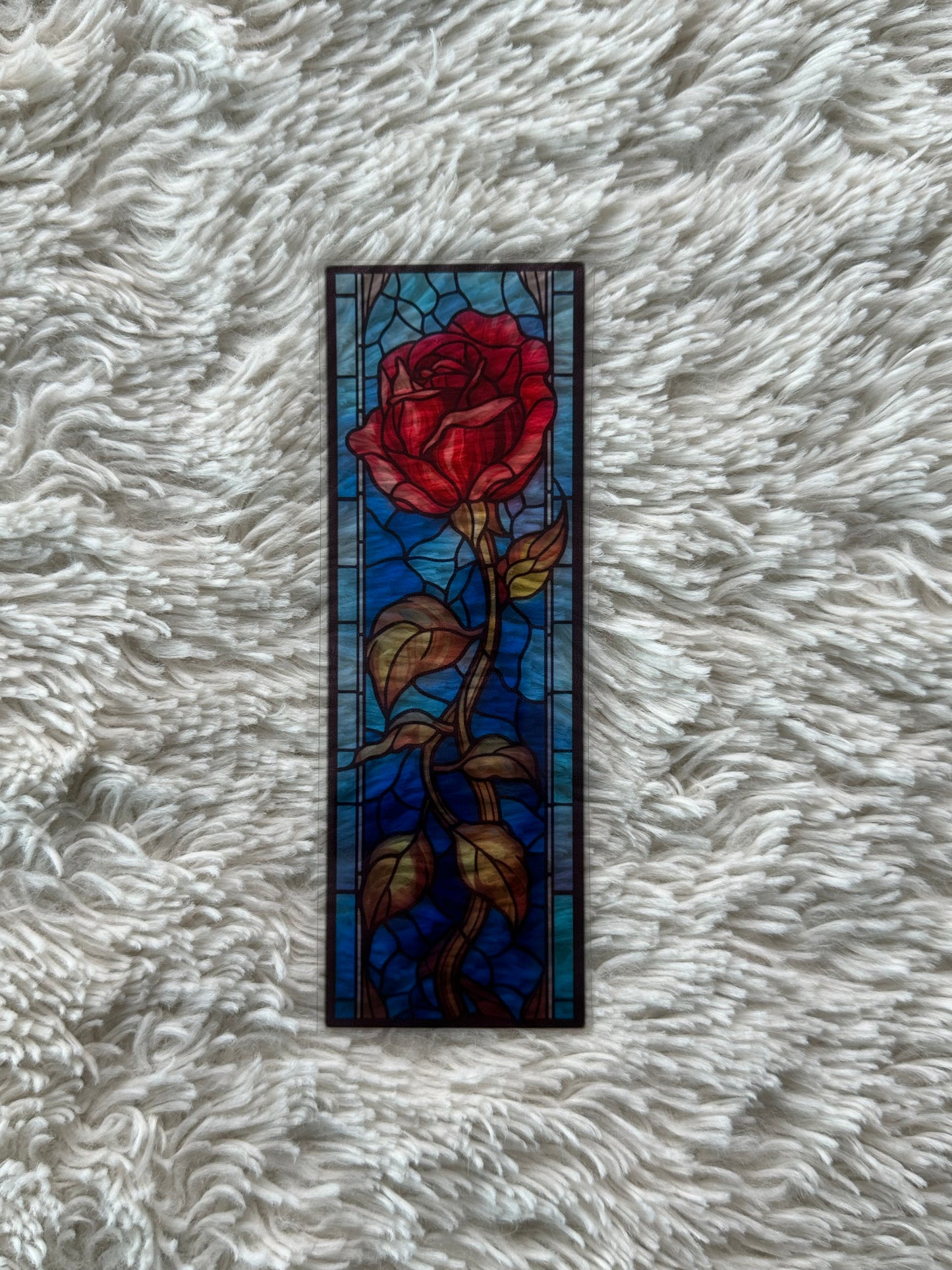 Stained Glass Style Rose - Bookmark (24)
