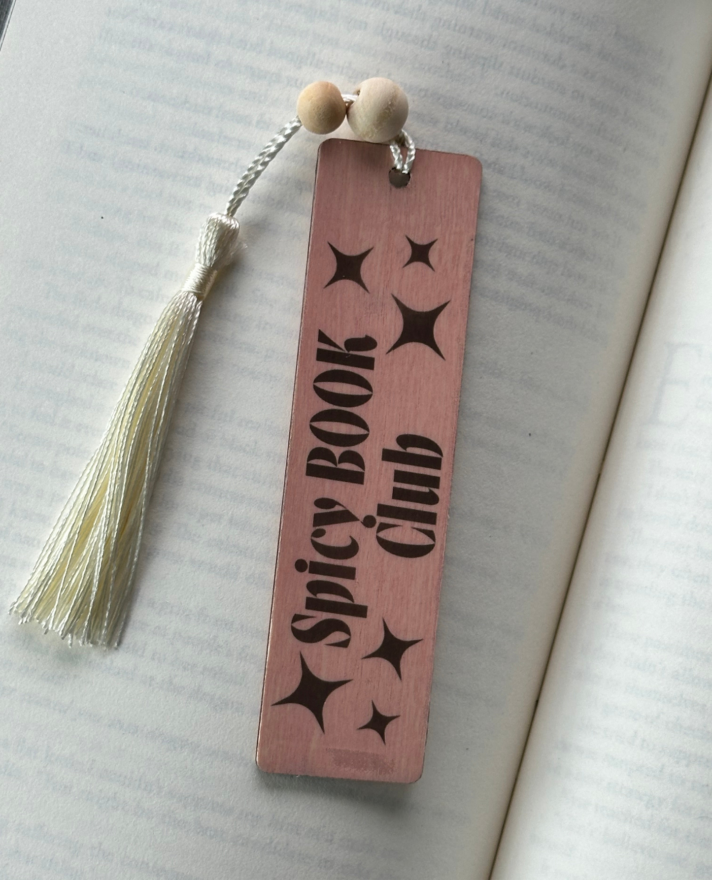 Spicy Book Club - Wood Bookmark - (Rose)