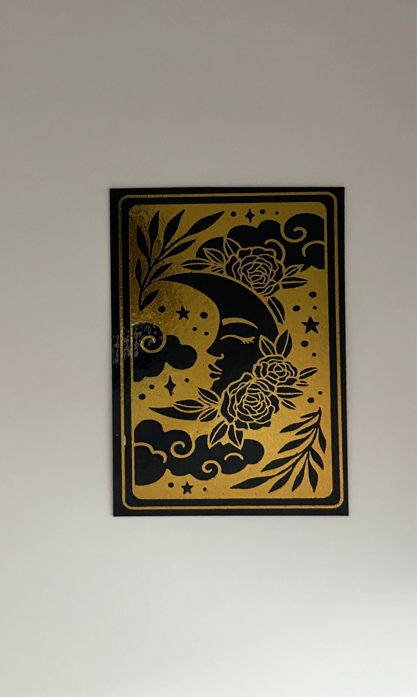 The Sleeping Moon Tarot Card - Foil Bookmark - (Gold)