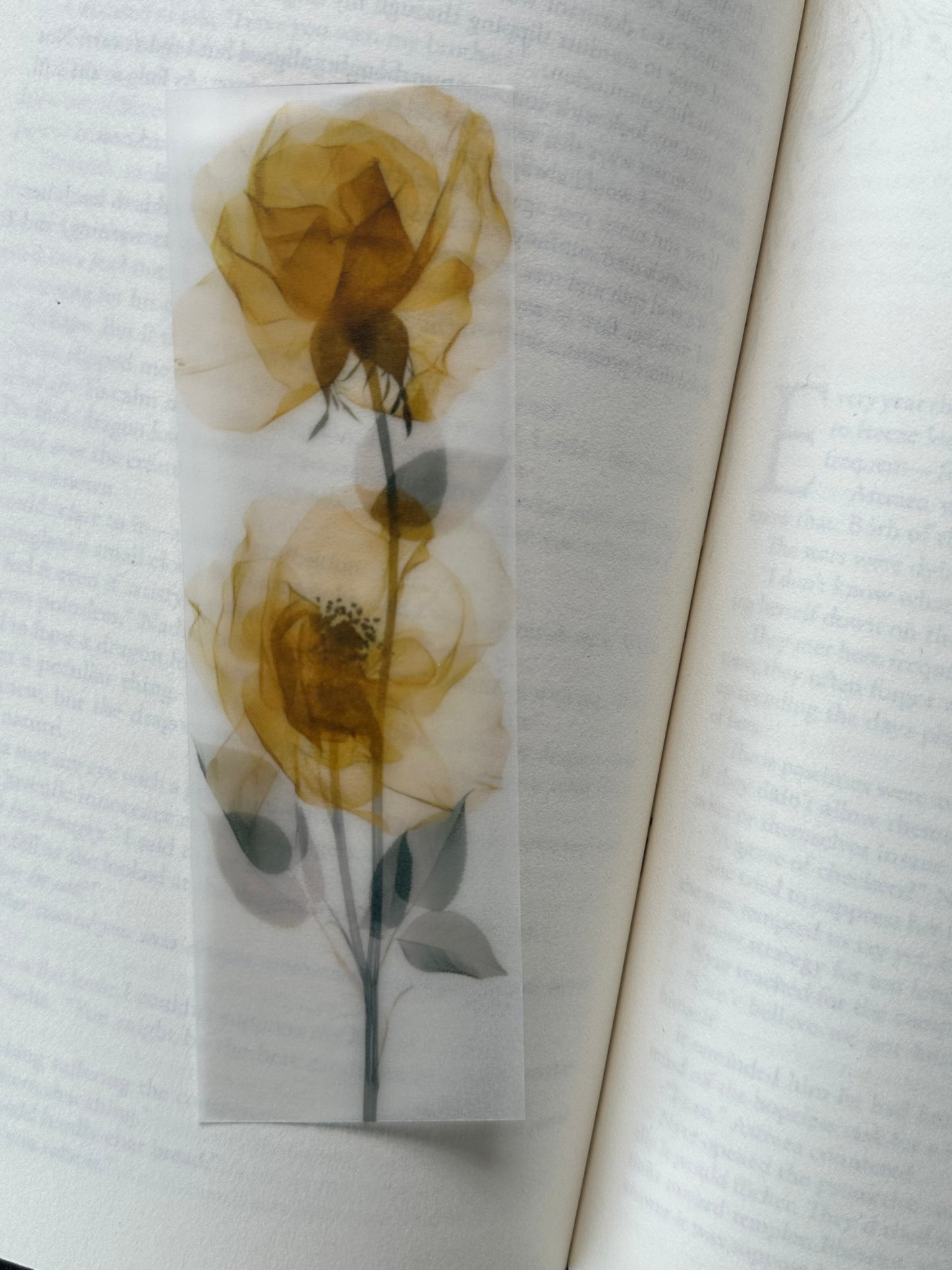 Water Colour Flowers - Vellum Paper Bookmark (1)