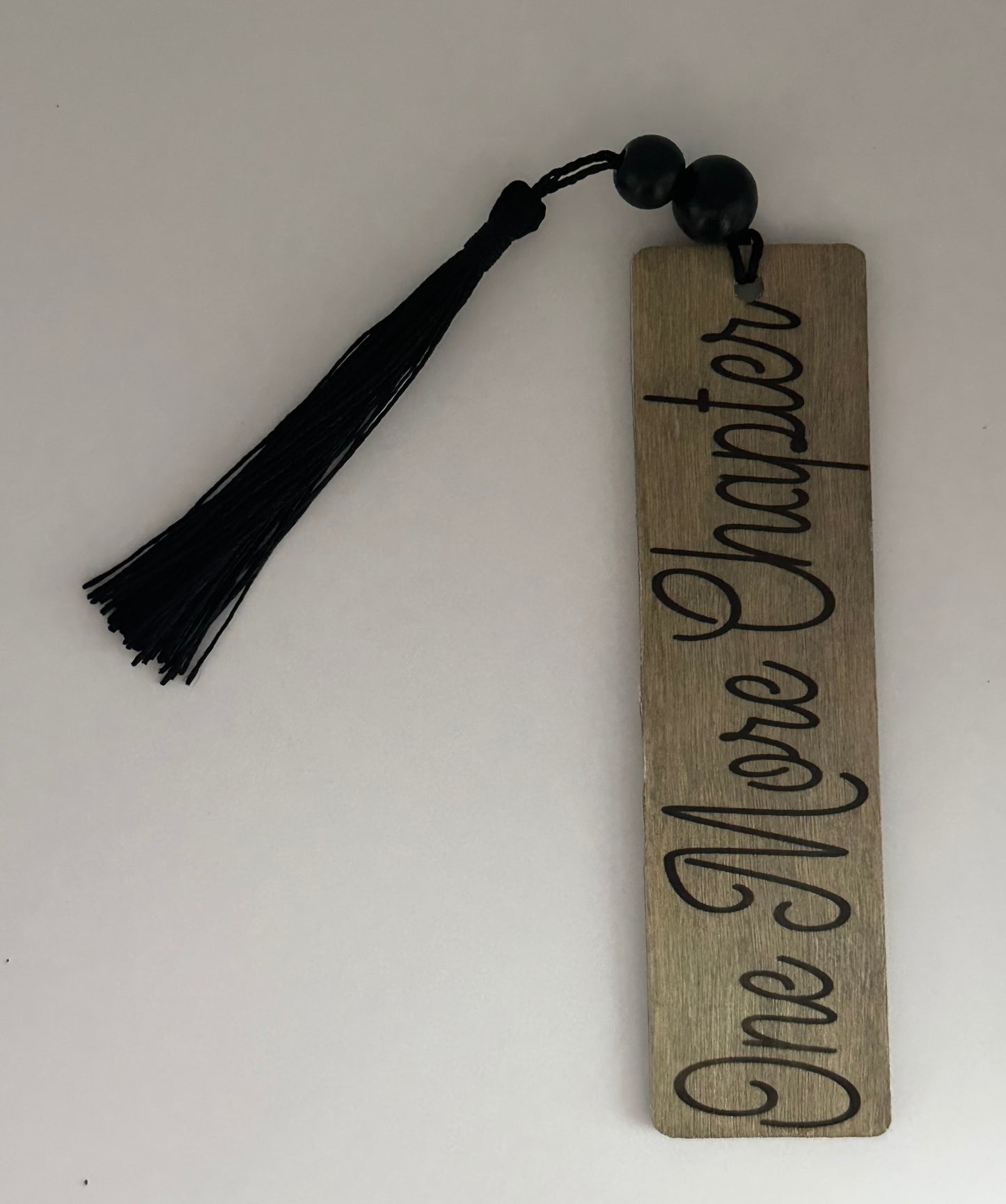 One More Chapter - Wood Bookmark - (Weathered Grey)