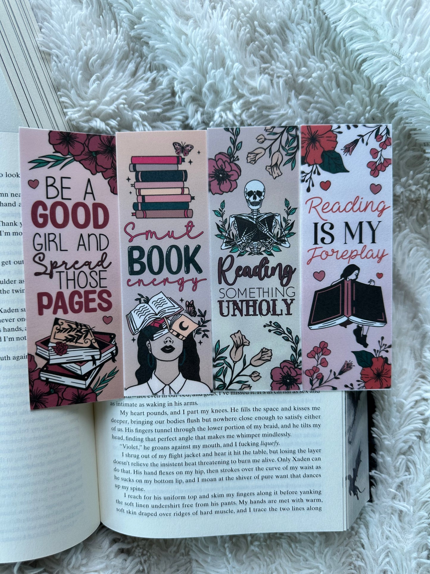 Floral Smut Energy Bookmark Bundle - 4 Pack