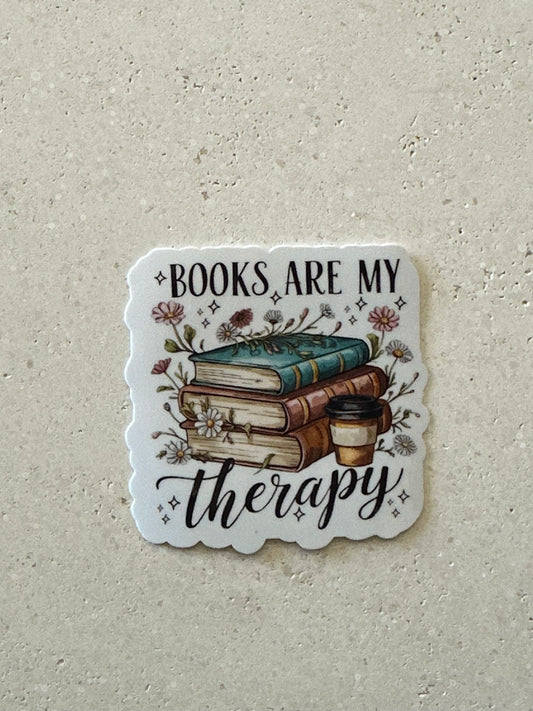 Books Are My Therapy - Sticker