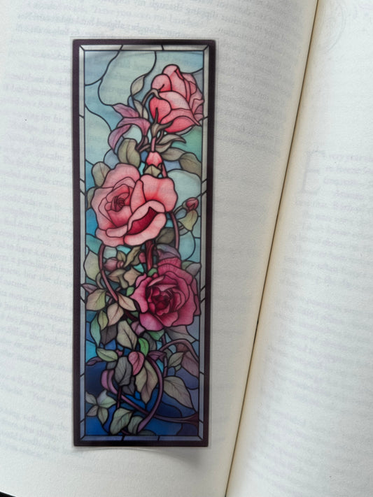 Stained Glass Style Rose - Bookmark (4)