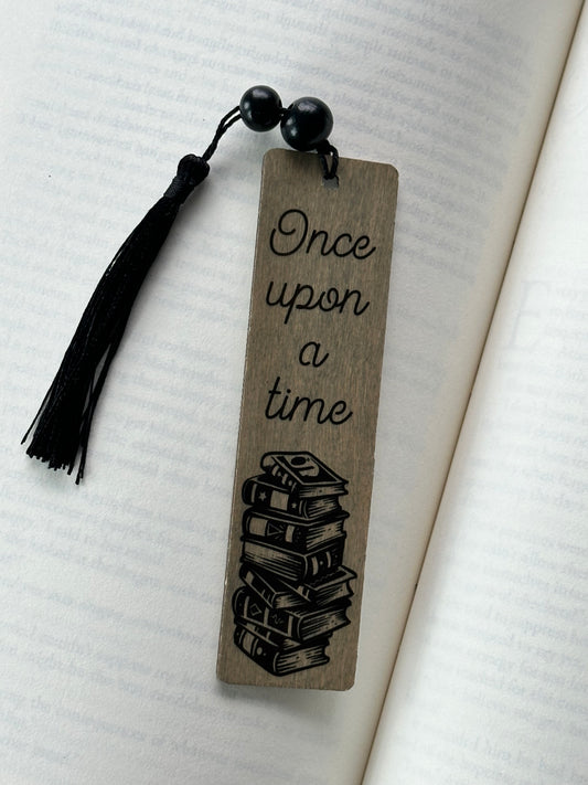 Once Upon A Time - Wood Bookmark - (Weathered Grey)