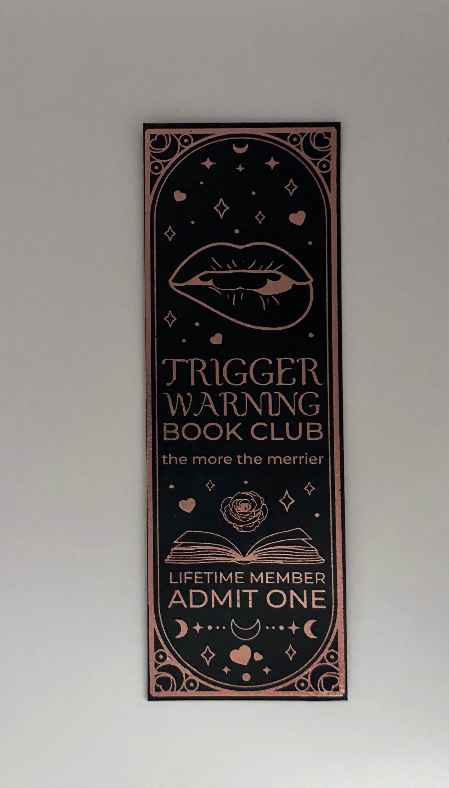 Trigger Warning Book Club - Foil Bookmark - (Rose Gold)