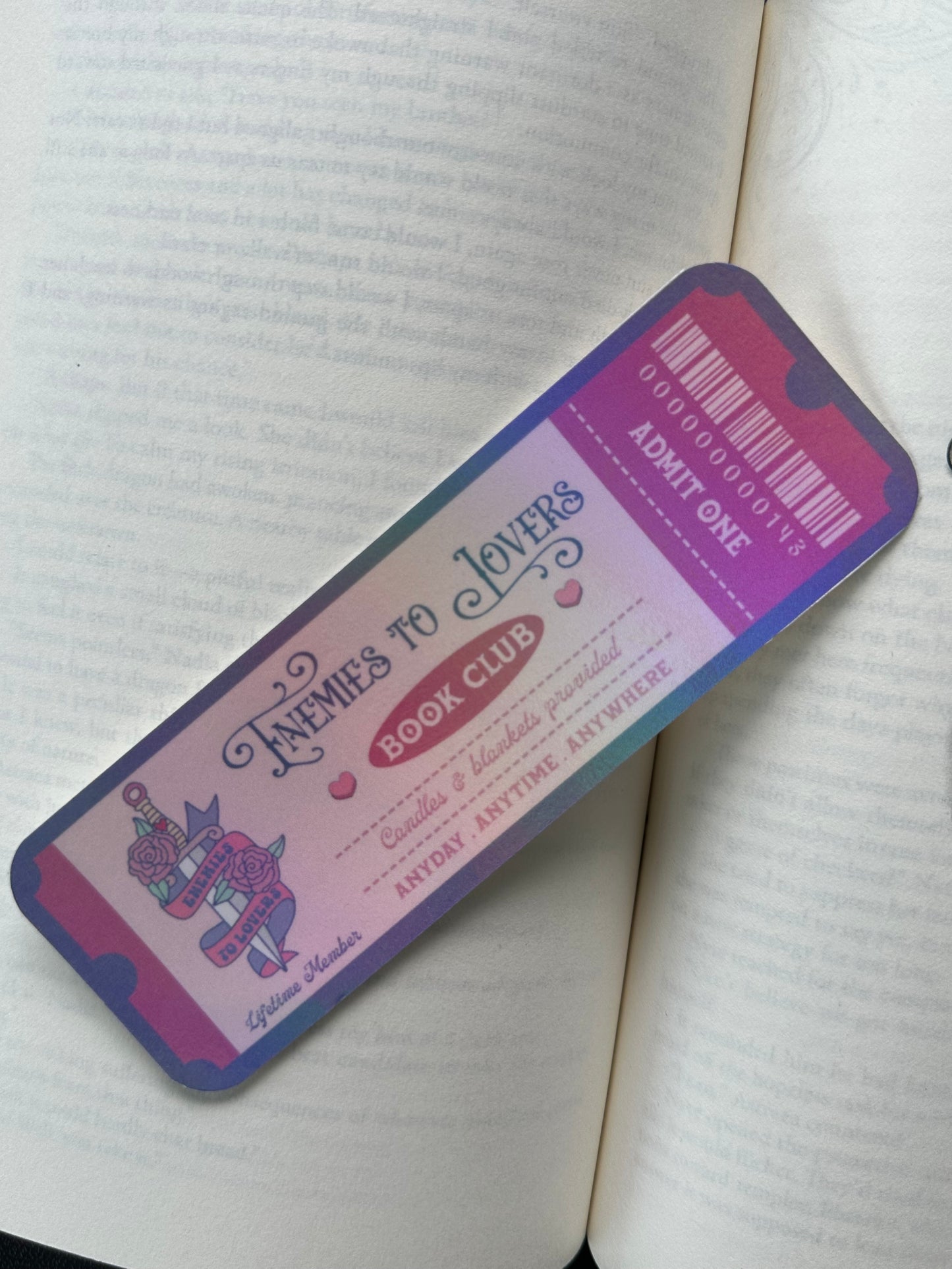 Enemies To Lovers Book Club - Bookmark (Pink Holographic)
