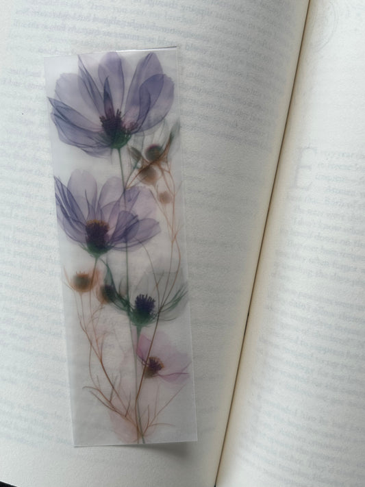 Water Colour Flowers - Vellum Paper Bookmark (13)
