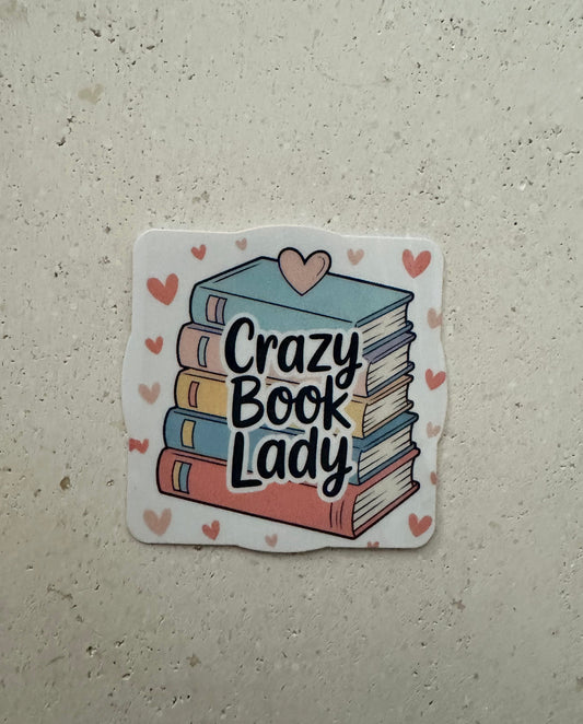 Crazy Book Lady - Sticker