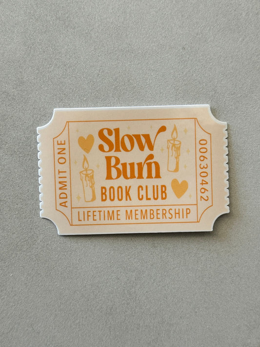 Slow Burn Book Club Ticket - Sticker