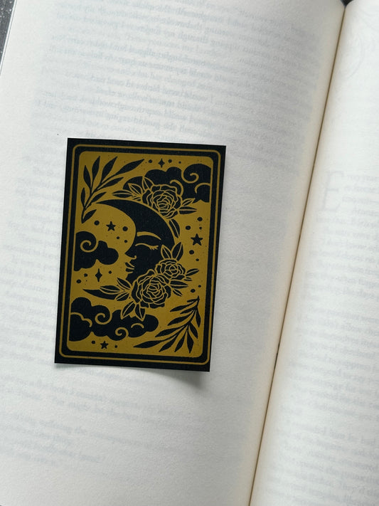The Sleeping Moon Tarot Card - Foil Bookmark - (Gold)