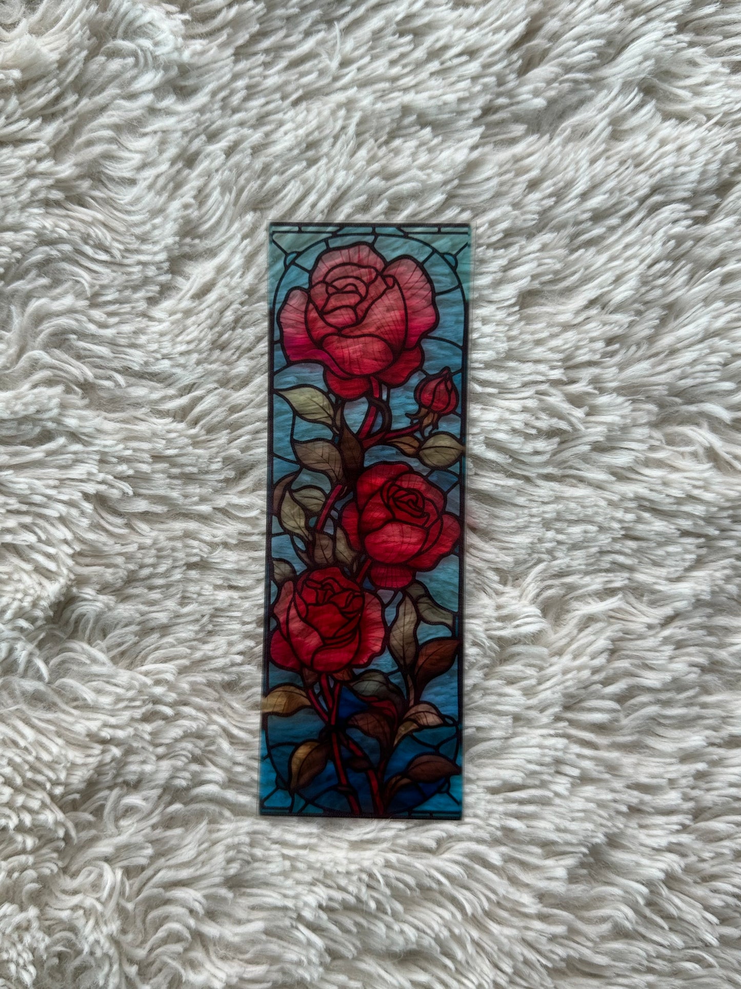 Stained Glass Style Rose - Bookmark (20)
