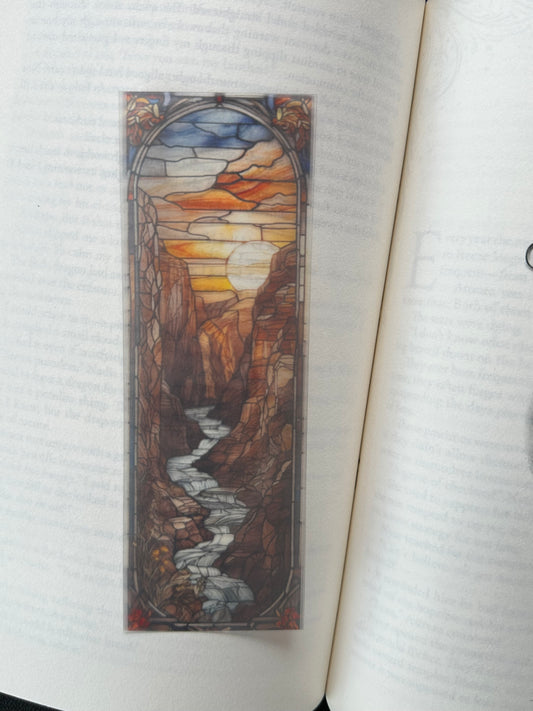 Stained Glass Style Landscape - Bookmark (3)