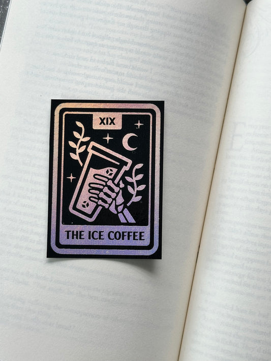 The Ice Coffee Tarot Card - Foil Bookmark - (Silver Holographic)