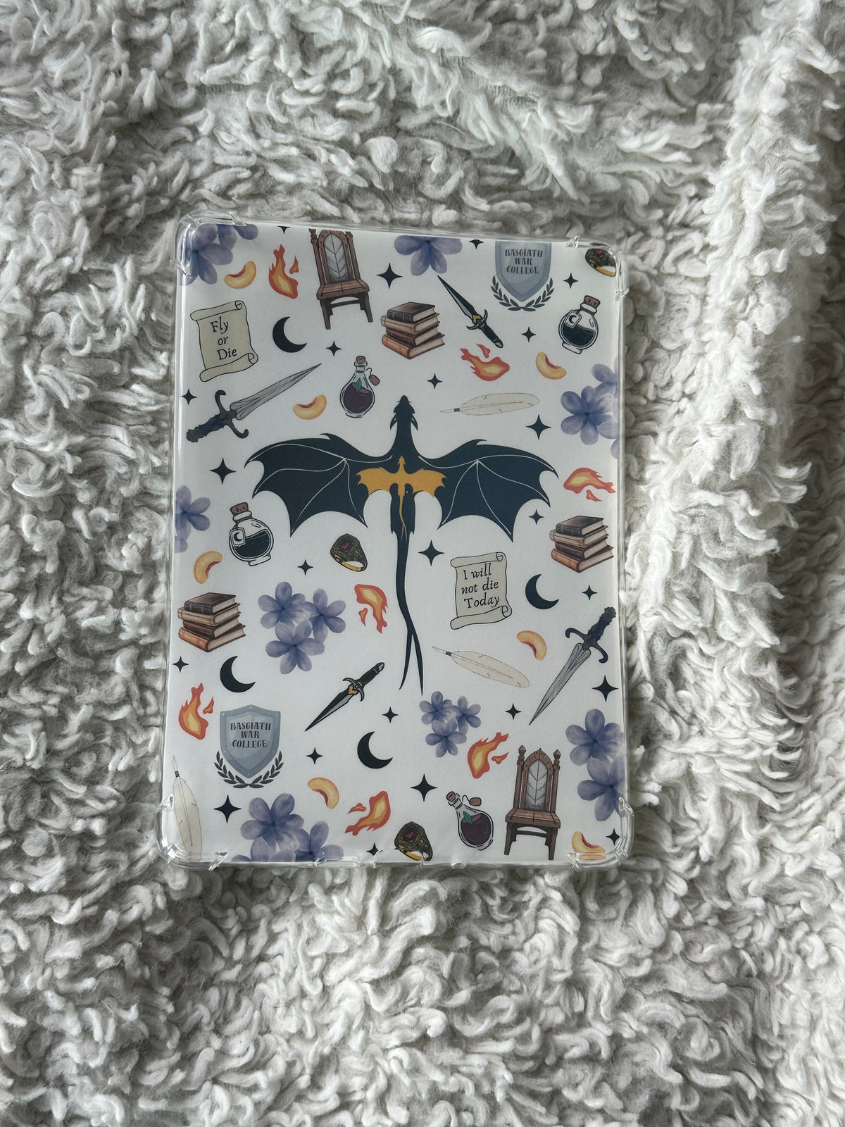Fly Or Die - White - E-Reader Case Insert - Kindle Paper White 12th Gen 5” x 7”
